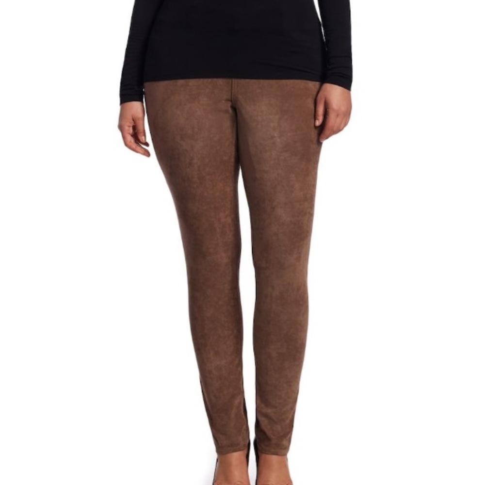 Suede skinny pants